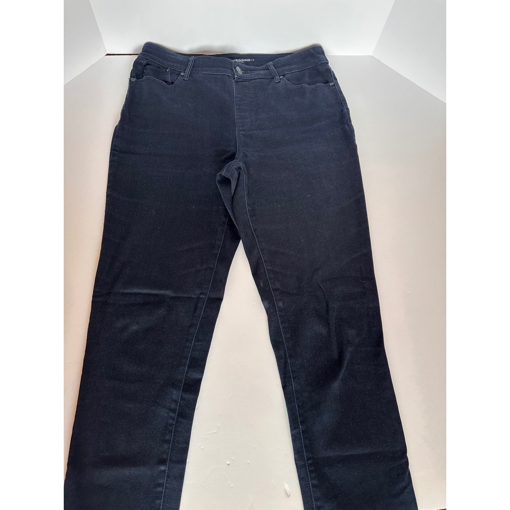 Chico's Platinum Jegging Blue Denim Womens Size 1 Pull On Stretch Pants
